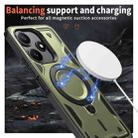 For Xiaomi Poco M6 Pro 5G PC Hybrid TPU Armor MagSafe Ring Holder Phone Case(Olive Green) - 3