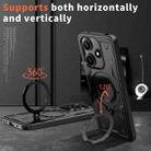 For Xiaomi Poco M6 Pro 5G PC Hybrid TPU Armor MagSafe Ring Holder Phone Case(Black) - 2