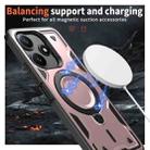 For Xiaomi Poco M6 Pro 5G PC Hybrid TPU Armor MagSafe Ring Holder Phone Case(Rose Gold) - 3