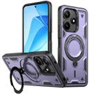 For Xiaomi Poco M6 Pro 5G PC Hybrid TPU Armor MagSafe Ring Holder Phone Case(Purple) - 1