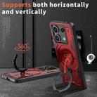 For Xiaomi Poco X6 PC Hybrid TPU Armor MagSafe Ring Holder Phone Case(Red) - 2
