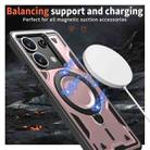 For Xiaomi Poco X6 PC Hybrid TPU Armor MagSafe Ring Holder Phone Case(Rose Gold) - 3