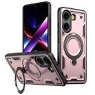 For Xiaomi Poco X7 Pro 5G PC Hybrid TPU Armor MagSafe Ring Holder Phone Case(Rose Gold) - 1