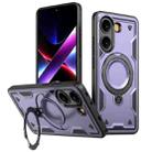 For Xiaomi Poco X7 Pro 5G PC Hybrid TPU Armor MagSafe Ring Holder Phone Case(Purple) - 1