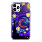 For iPhone 11 Pro Max Simple Illustration Pattern Full Coverage Phone Case(Starry Sky B) - 1