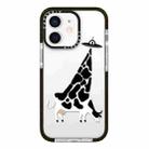 For iPhone 12 mini Simple Illustration Pattern Full Coverage Phone Case(Funny Cow A) - 1