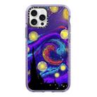 For iPhone 12 Pro Max Simple Illustration Pattern Full Coverage Phone Case(Starry Sky B) - 1