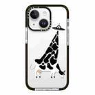 For iPhone 13 Simple Illustration Pattern Full Coverage Phone Case(Funny Cow A) - 1