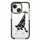 For iPhone 13 mini Simple Illustration Pattern Full Coverage Phone Case(Funny Cow A) - 1