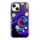 For iPhone 14 Plus Simple Illustration Pattern Full Coverage Phone Case(Starry Sky B) - 1