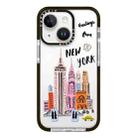 For iPhone 14 Plus Simple Illustration Pattern Full Coverage Phone Case(City Landmark A) - 1