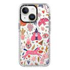 For iPhone 15 Simple Illustration Pattern Full Coverage Phone Case(Girl Stickers A) - 1