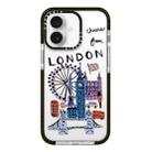 For iPhone 16 Simple Illustration Pattern Full Coverage Phone Case(City Landmark C) - 1