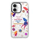 For iPhone 16 Simple Illustration Pattern Full Coverage Phone Case(Love Yourself A) - 1