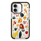For iPhone 16 Simple Illustration Pattern Full Coverage Phone Case(Girl Stickers B) - 1