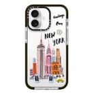 For iPhone 16 Simple Illustration Pattern Full Coverage Phone Case(City Landmark A) - 1