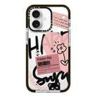 For iPhone 16 Simple Illustration Pattern Full Coverage Phone Case(Happy Every Day A) - 1