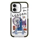 For iPhone 16 Plus Simple Illustration Pattern Full Coverage Phone Case(City Landmark C) - 1