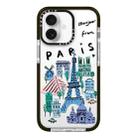 For iPhone 16 Plus Simple Illustration Pattern Full Coverage Phone Case(City Landmark B) - 1