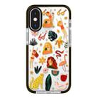 For iPhone X / XS Simple Illustration Pattern Full Coverage Phone Case(Girl Stickers B) - 1