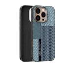 For iPhone 16 Pro Max ABEEL 6D Micro Relief MagSafe Magnetic Phone Case(Carbon Fiber Blue) - 1