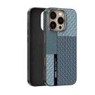 For iPhone 16 Pro ABEEL 6D Micro Relief MagSafe Magnetic Phone Case(Carbon Fiber Blue) - 1