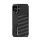 For iPhone 16 ABEEL 6D Micro Relief MagSafe Magnetic Phone Case(Carbon Fiber Black) - 2