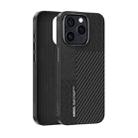 For iPhone 15 Pro Max ABEEL 6D Micro Relief MagSafe Magnetic Phone Case(Carbon Fiber Black) - 1