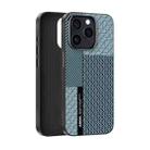 For iPhone 15 Pro Max ABEEL 6D Micro Relief MagSafe Magnetic Phone Case(Carbon Fiber Blue) - 1