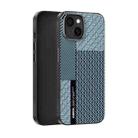 For iPhone 15 ABEEL 6D Micro Relief MagSafe Magnetic Phone Case(Carbon Fiber Blue) - 1