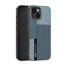 For iPhone 14 Plus ABEEL 6D Micro Relief MagSafe Magnetic Phone Case(Carbon Fiber Blue) - 1