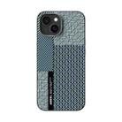 For iPhone 14 Plus ABEEL 6D Micro Relief MagSafe Magnetic Phone Case(Carbon Fiber Blue) - 2