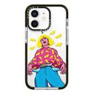 For iPhone 12 Simple Illustration Pattern Full Coverage Phone Case(Personality Girl C) - 1