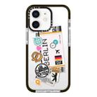 For iPhone 12 mini Simple Illustration Pattern Full Coverage Phone Case(Travel Ticket A) - 1
