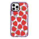 For iPhone 12 Pro Max Simple Illustration Pattern Full Coverage Phone Case(Love Strawberry) - 1