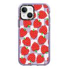 For iPhone 13 Simple Illustration Pattern Full Coverage Phone Case(Love Strawberry) - 1