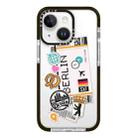 For iPhone 13 mini Simple Illustration Pattern Full Coverage Phone Case(Travel Ticket A) - 1