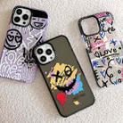 For iPhone 14 Plus Simple Illustration Pattern Full Coverage Phone Case(Graffiti Letters A) - 1