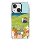 For iPhone 14 Plus Simple Illustration Pattern Full Coverage Phone Case(Spring Scene D) - 1