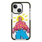 For iPhone 14 Plus Simple Illustration Pattern Full Coverage Phone Case(Personality Girl C) - 1