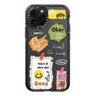 For iPhone 15 Pro Simple Illustration Pattern Full Coverage Phone Case(Happy Every Day D) - 1