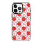 For iPhone 15 Pro Max Simple Illustration Pattern Full Coverage Phone Case(Love Strawberry Flower) - 1