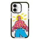 For iPhone 16 Simple Illustration Pattern Full Coverage Phone Case(Personality Girl C) - 1