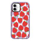 For iPhone 16 Simple Illustration Pattern Full Coverage Phone Case(Love Strawberry) - 1