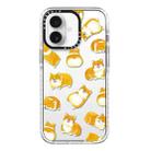 For iPhone 16 Simple Illustration Pattern Full Coverage Phone Case(Cute Dog Bear A) - 1