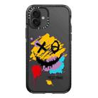 For iPhone 16 Plus Simple Illustration Pattern Full Coverage Phone Case(Graffiti Letters A) - 1