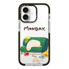 For iPhone 16 Plus Simple Illustration Pattern Full Coverage Phone Case(Sleeping Duck A) - 1