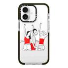 For iPhone 16 Plus Simple Illustration Pattern Full Coverage Phone Case(Happy Friend B) - 1