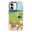 For iPhone 16 Plus Simple Illustration Pattern Full Coverage Phone Case(Spring Scene D) - 1