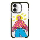 For iPhone 16 Plus Simple Illustration Pattern Full Coverage Phone Case(Personality Girl C) - 1